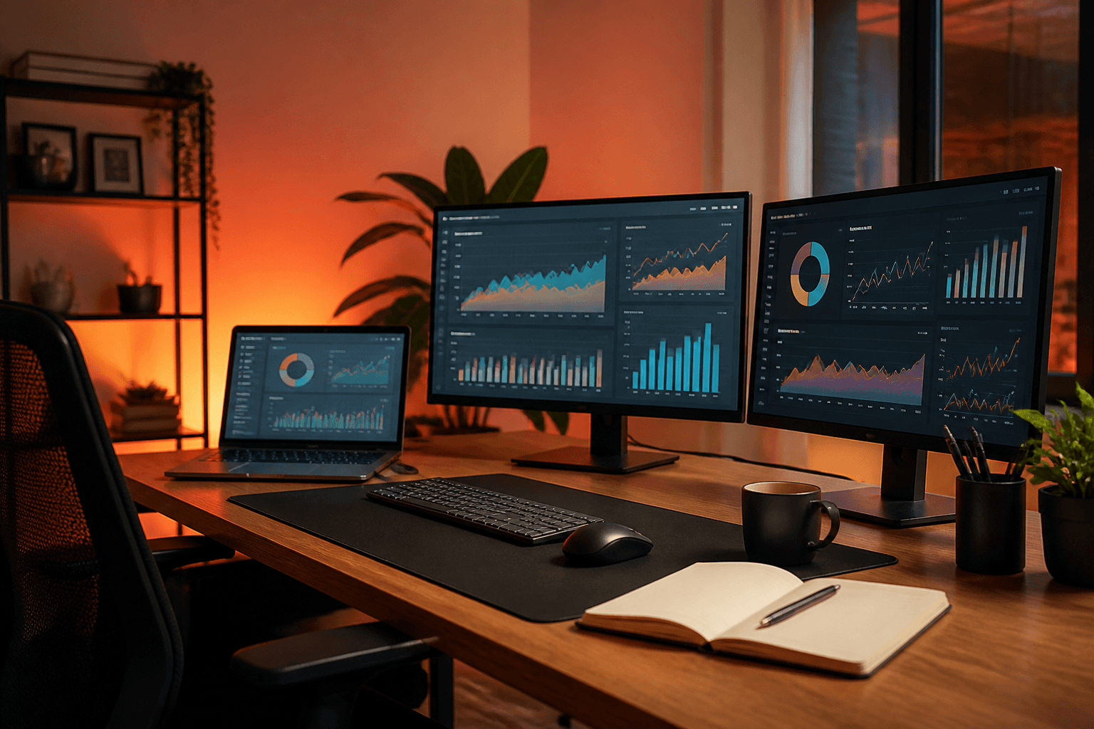 Digital operations room with TikTok campaign monitors